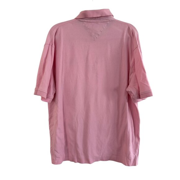 Vintage Y2K Tommy Hilfiger Pink Polo Shirt Mens XL Short Sleeve Cotton - Picture 3 of 3